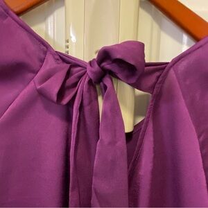 NWOT PURPLE BLOUSE BOW IN BACK